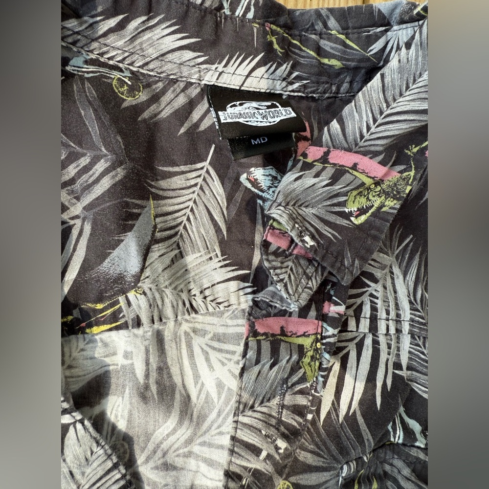 SZ M VINTAGE JURASSIC PARK THE LOST WORLD UNIVERSAL STUDIOS SHIRT HAWAIIAN MENS - Picture 4 of 7